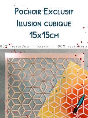 Pochoir Exclusif<br> Illusion cubique
