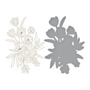 Hot foil Plates & die set - Glimmer Bouquet