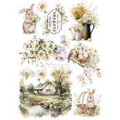 Rub on transfer sheet - Among the wildflowers