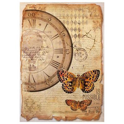 Papier de riz : papillon vintage