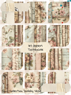 Collection Shabby Sepia - Complète 12p