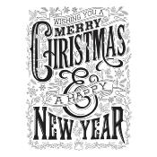 BetterPress plate - Merry Christmas and Happy New Year