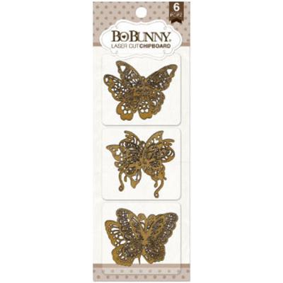 déco chipboard papillons BoBunny