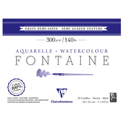 Papier Aquarelle Fontaine Grain demi satin 100% coton
