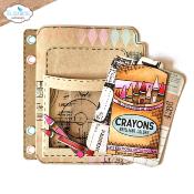 Crayons with journaling cards - clear stamp