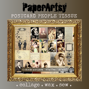 4 Printed Tissue - Postcards - People in colour