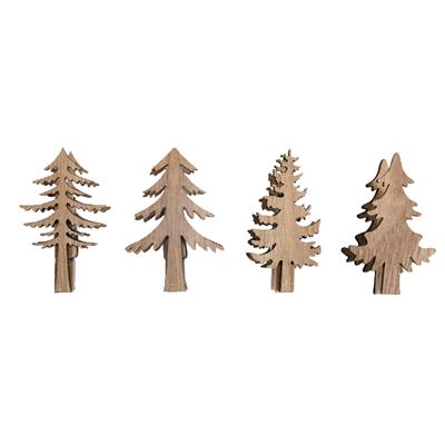 4 pinces à linge avec sapins