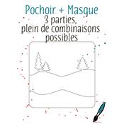 Pochoir + Masque, sapin et colline<br>3 parties à combiner