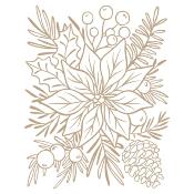 Hot foil Plates - Full blooms poinsettia