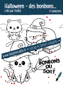 Tampon Halloween<br> des Bonbons ou un Sort