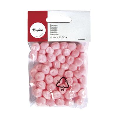 65 pompons roses 10mm