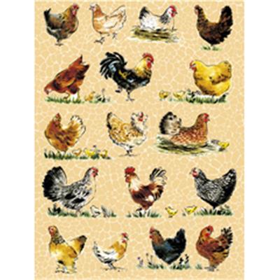 papier décopatch poules