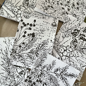 4 Printed Tissue - Winter Botanicals - Alison Bomber