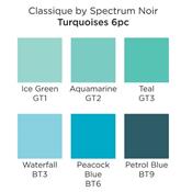 6 Spectrum Noir Classiques turquoise