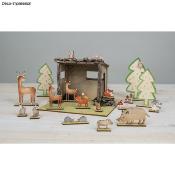 Miniatures en bois Animaux de la foret
