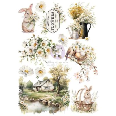 Rub on transfer sheet - Among the wildflowers
