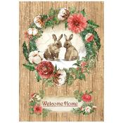 feuille de riz - Home for the holidays - Welcome home bunnies