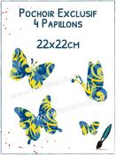 Pochoir Exclusif<br>4 papillons pleins