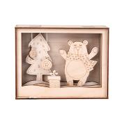 Cadre 3D en bois Ours d'hiver