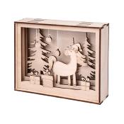 Cadre 3D en bois Licorne d'hiver