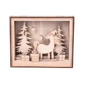 Cadre 3D en bois Licorne d'hiver