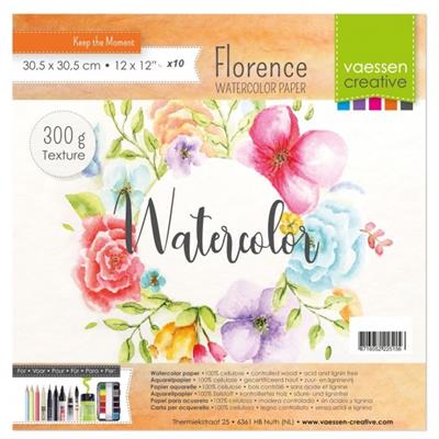 10 Papiers Aquarelle 300g<br>30,5*30,5cm