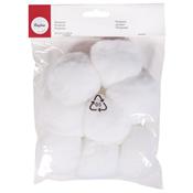 8 pompons blancs 60mm