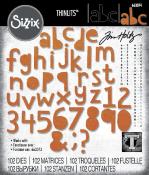 Tim Holtz thinlits die - Alphanumeric, cutout lower