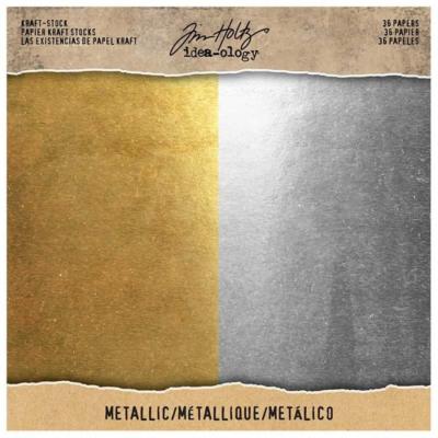 Kraft Stock Metallic - Papier kraft métallique - 36 feuilles