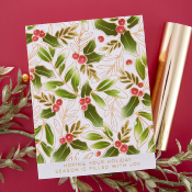 Hot foil Plates - Glimmer Holly Background